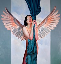 Becoming by Mila Alexander - Original Painting on Box Canvas sized 56x58 inches. Available from Whitewall Galleries